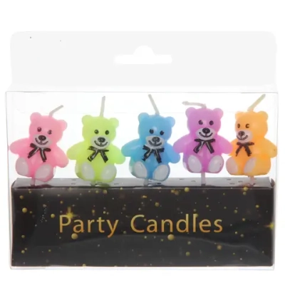 Свечи в торт «Мишки» (набор 5 шт), микс