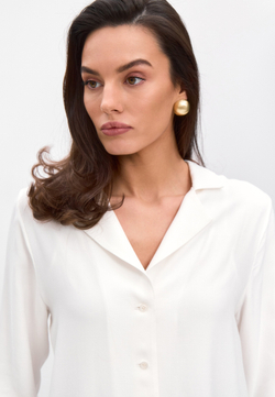 Рубашка свободного кроя белая