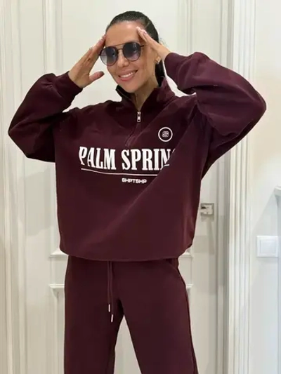 Теплый флисовый спортивный костюм с начесом оверсайз женский