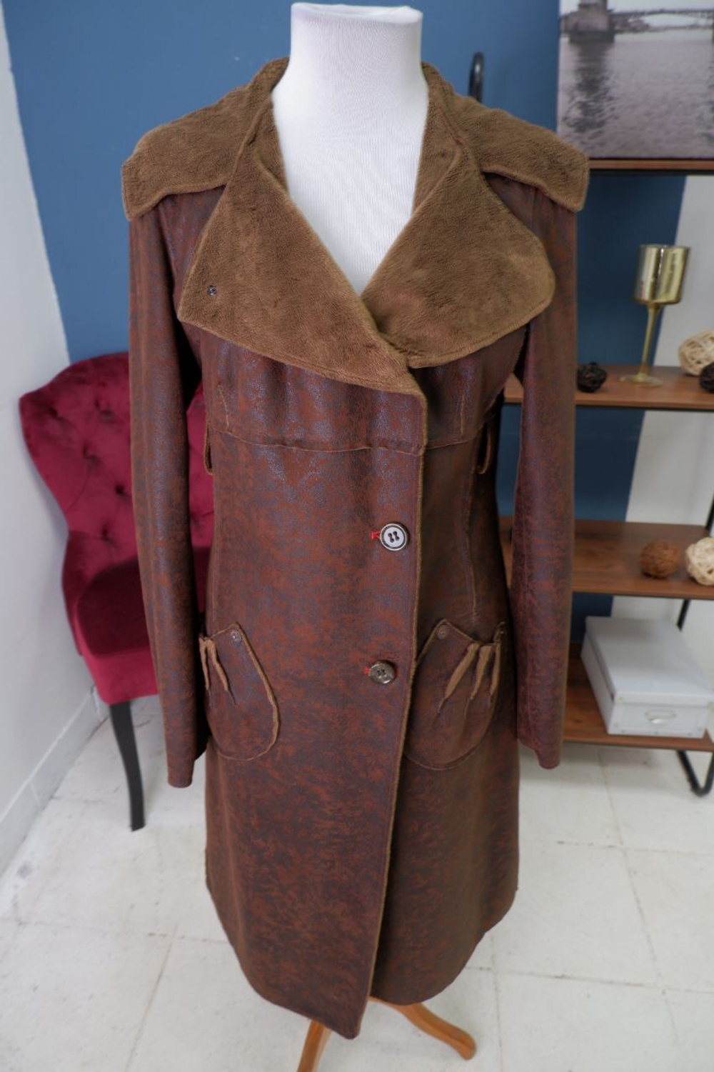 Пальто Cop.Copine коричневое 46-48 размер