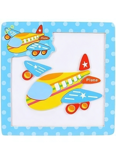 Пазл-рамка дер. магнитная "Самолетик" 8 эл. ИД-9994