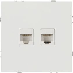 Розетка ЭРА Galaxy 15-3108-08 информационная двойная 2XRJ45 IP20 белый матовый | Эра Galaxy