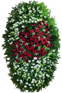 Траурный венок из живых цветов №11 (150 см)