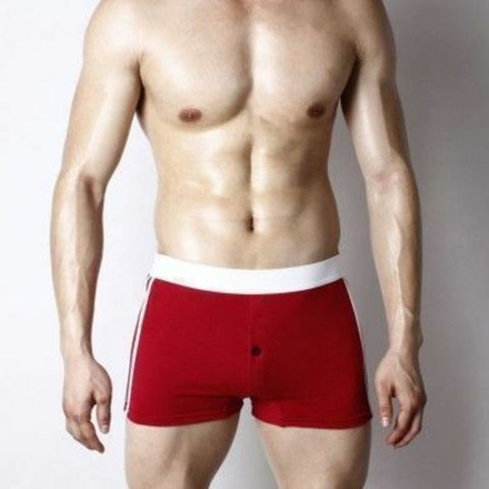 Мужские трусы-шорты с пуговицей красные Superbody Home Pants Red Button