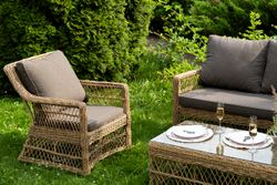 "Гранд Латте" лаунж-зона из искусственного ротанга, цвет соломенный