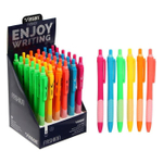 Ручка шариковая, масляная, автоматическая, Vinson, синие чернила, серия "VINSON FASHION", 6 цветов корпуса, 36 шт