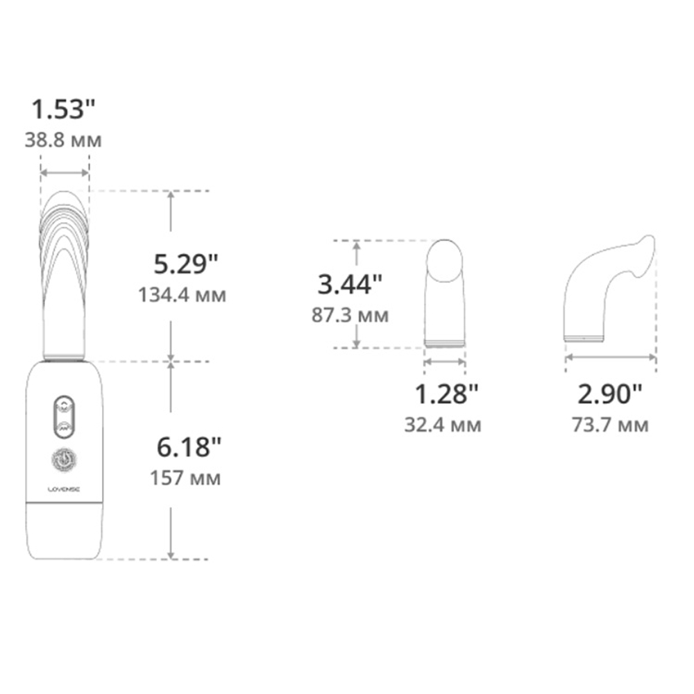 Портативная мини секс-машина 29,1см с функцией нагрева и управлением через приложение Lovense Spinel Mini Sex Machine