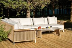 "Мальдивы" трансформирующаяся лаунж-зона из искусственного ротанга, цвет соломенный