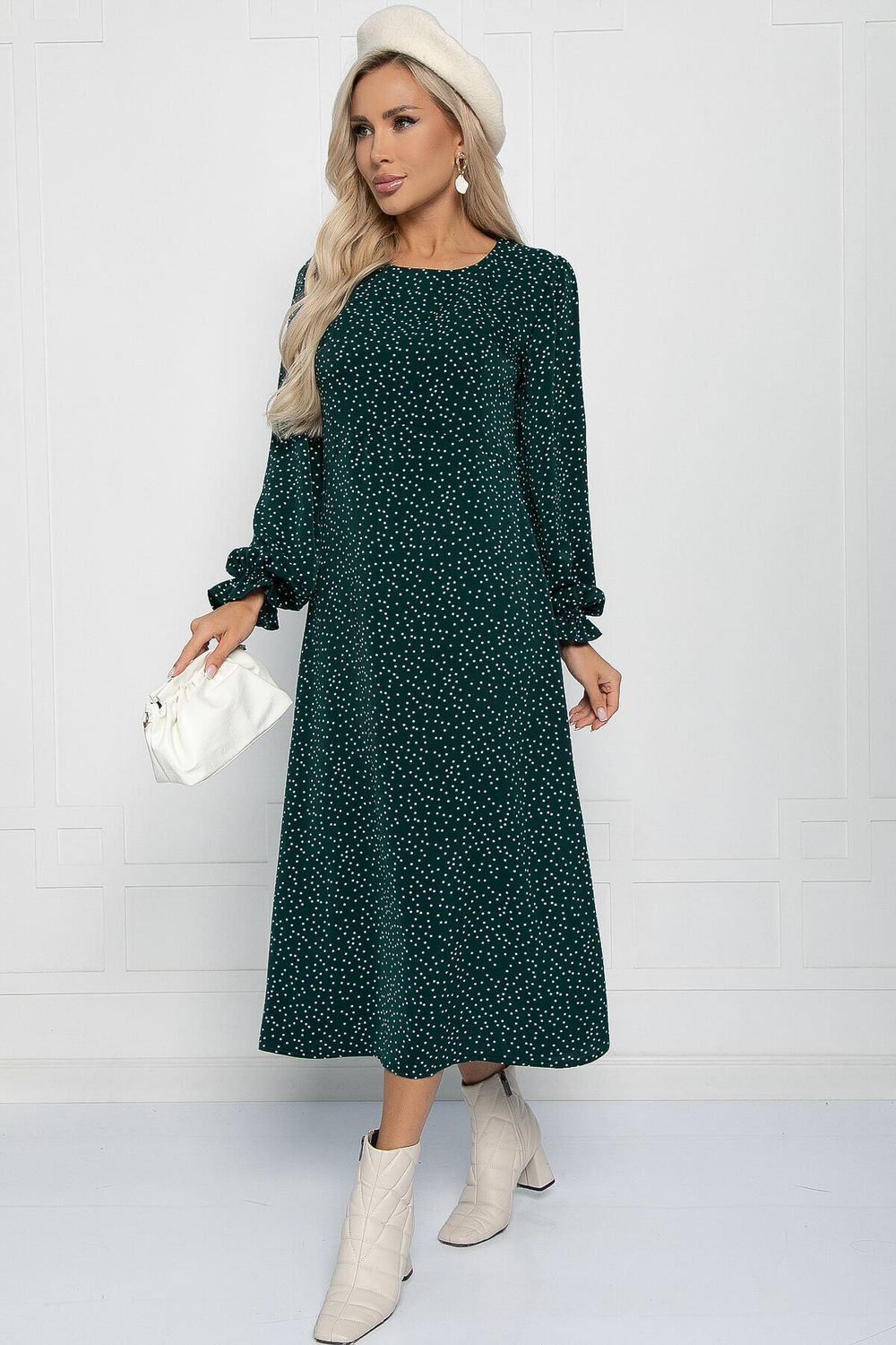 Платье Осенний разговор (темно-зеленое) П11168 LT Collection (Акция)