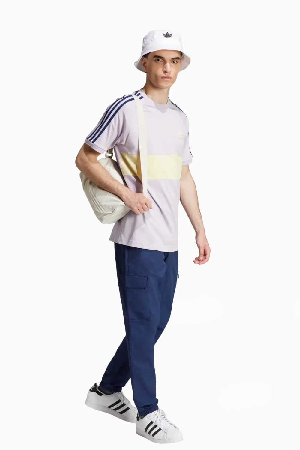 Футболка adidas 3-Stripes Panel - фиолетовый