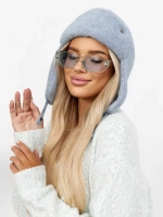 Шапка ушанка зимняя вязаная на флисе