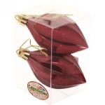 Ёлочные игрушки «Таинственное очарование» Капля 8 см (набор 2шт), темный рубин