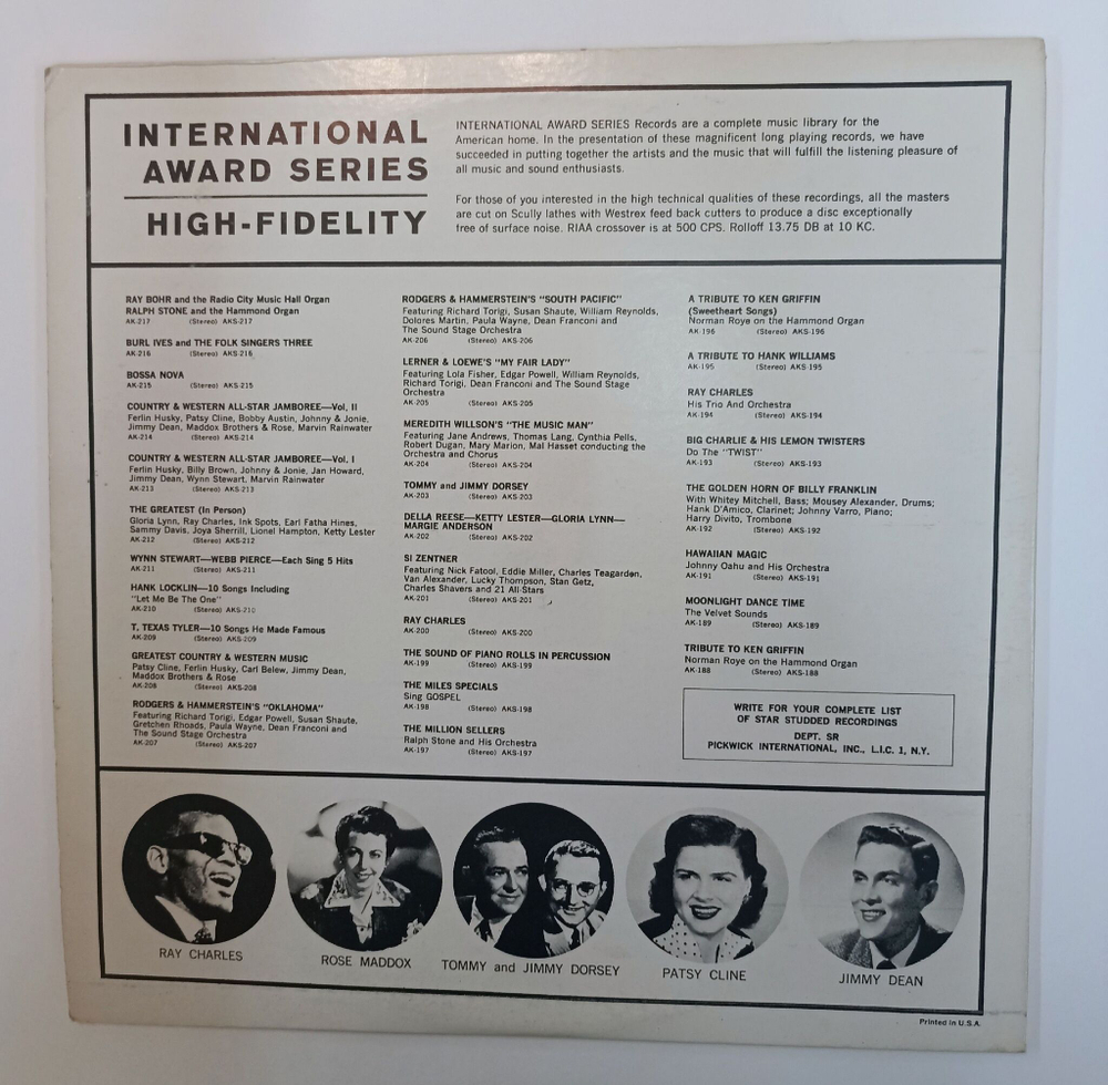 Винтажная виниловая пластинка LP Сборник More Country and Western Favorites (USA 1969)