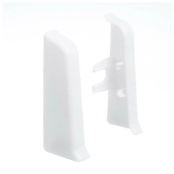 Торцевые (пара) для плинтуса 55мм "Деконика", 001-0 Белый Глянцевый