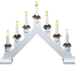 Рождественская горка-светильник Karin, 7 теплых белых свечей, белое дерево, высота 35 см., Svetlitsa (16-276-48)
