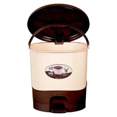 Ведро для мусора Тюльпан 8л (Шоколадный + слоновая кость)