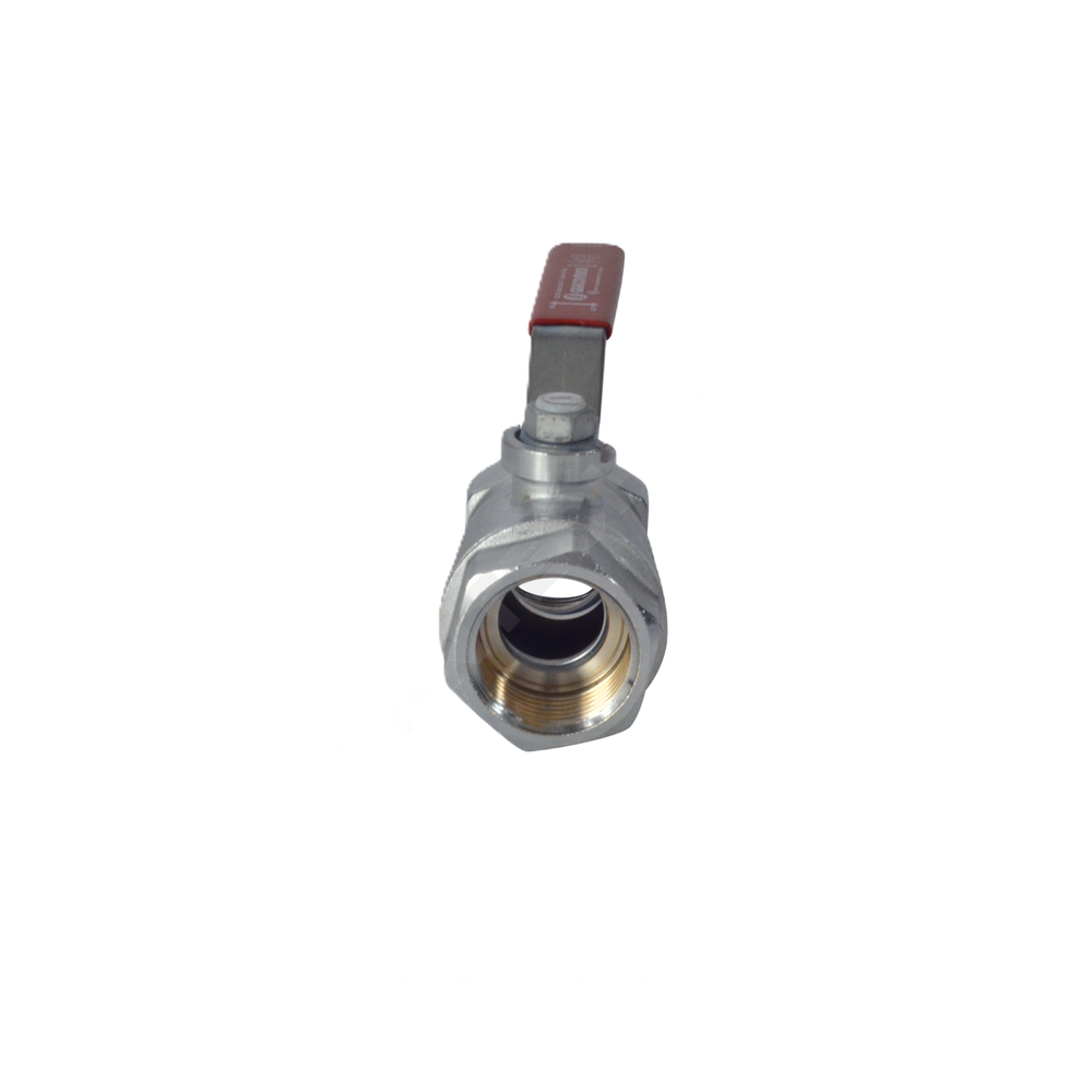 Кран шаровой латунь хром R250D Ду 50 Ру42 ВР рычаг красный Giacomini R250X008
