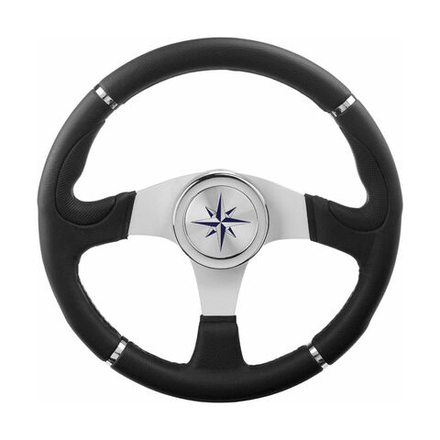 Рулевое колесо ORION обод черный, спицы серебряные д. 340 мм