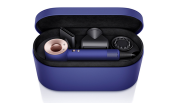 Фен Dyson Supersonic HD07, голубой/розовое золото + с подарочным кожаным чехлом ОАЭ