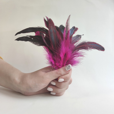 Перья петуха фуксия двухцветные 2 сорт 20 шт.