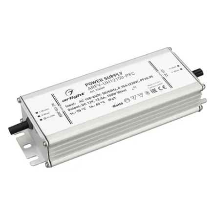 Блок питания ARPV-UH12150-PFC (12V, 12.5A, 150W) (Arlight, IP67 Металл, 7 лет) 024269