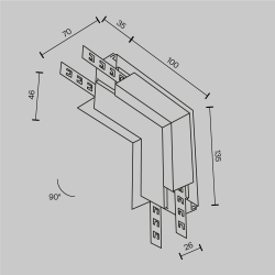 Коннектор угловой Maytoni Magnetic track system Exility TRA034ICL-42.12B