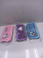 Пенал "Панда" текстиль с карманом 21*9*3,5см, 3 вида микс