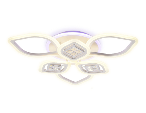 Потолочный светодиодный светильник с пультом FA282/3+3 WH белый 116W 660*600*120 (ПДУ РАДИО 2.4G)