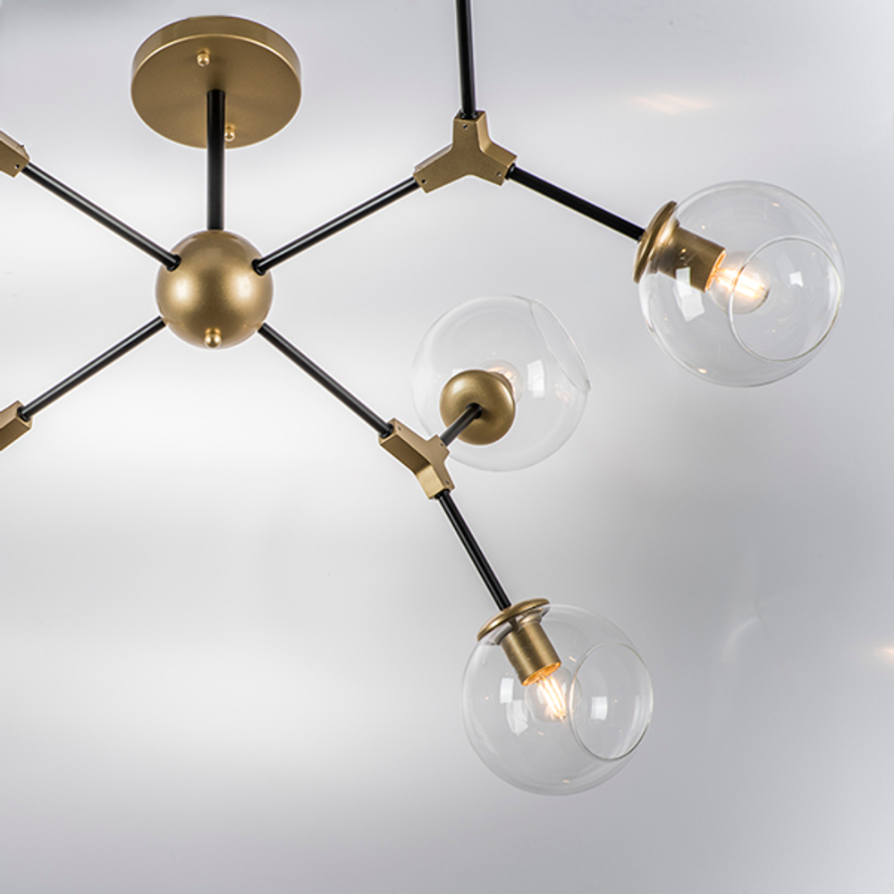 785083 Люстра BETA 8x40W E27 ЗОЛОТО/ЧЕРНЫЙ