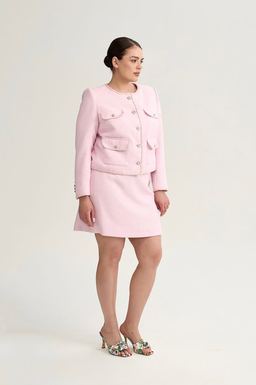Жакет из твида, розовый