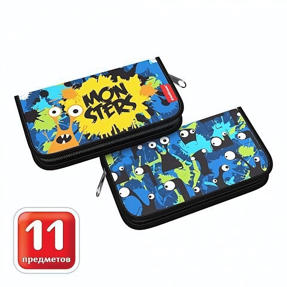 Пенал-книжка с наполнением 110x205x25мм Monsters (ErichKrause)