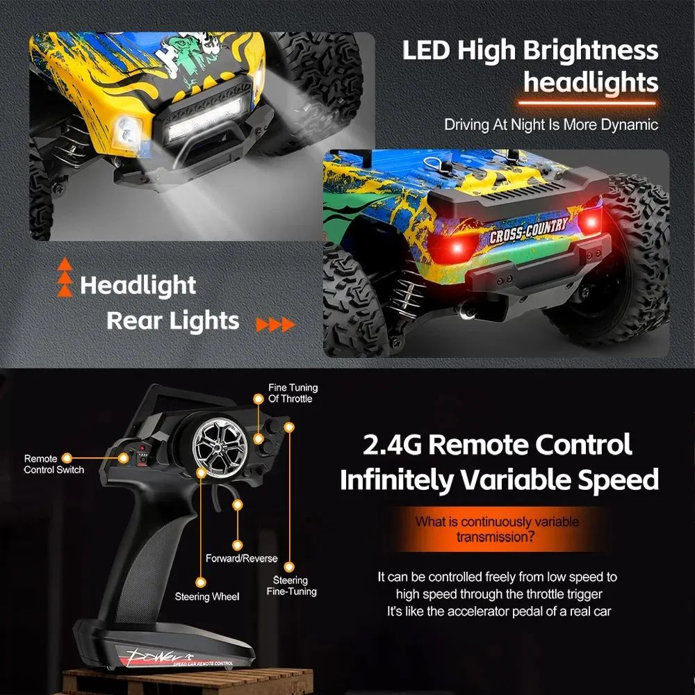 Машинка на радиоуправлении WLTOYS 164018, 1/16, 35 км/ч, 4WD, полный привод