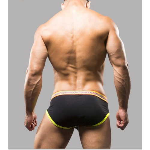 Мужские трусы брифы черные Andrew Christian Glow Elastic Push Briefs BLACK  AC9635