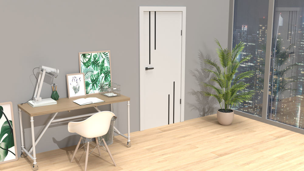 Межкомнатная дверь LUX ДГ гладкая с молдингом