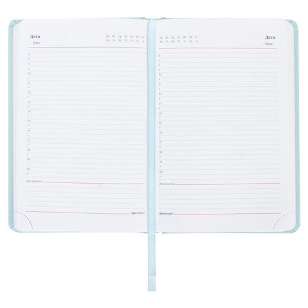 Ежедневник недатированный А5 138x213 мм BRAUBERG "Profile" балакрон, 136 л., мятный, 111660