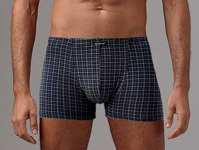 Клетчатые боксеры из высококачественного хлопка (Размер: XL) (Цвет: синий)