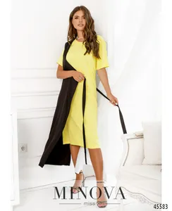 Платье 2288-лимонный-черный Minova