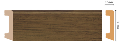 Плинтус напольный Decomaster D234-88 58х16х2400мм