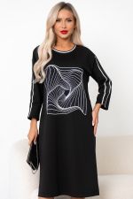 Платье в стиле Спорт-шик (черный) Р11-1228 Nikol