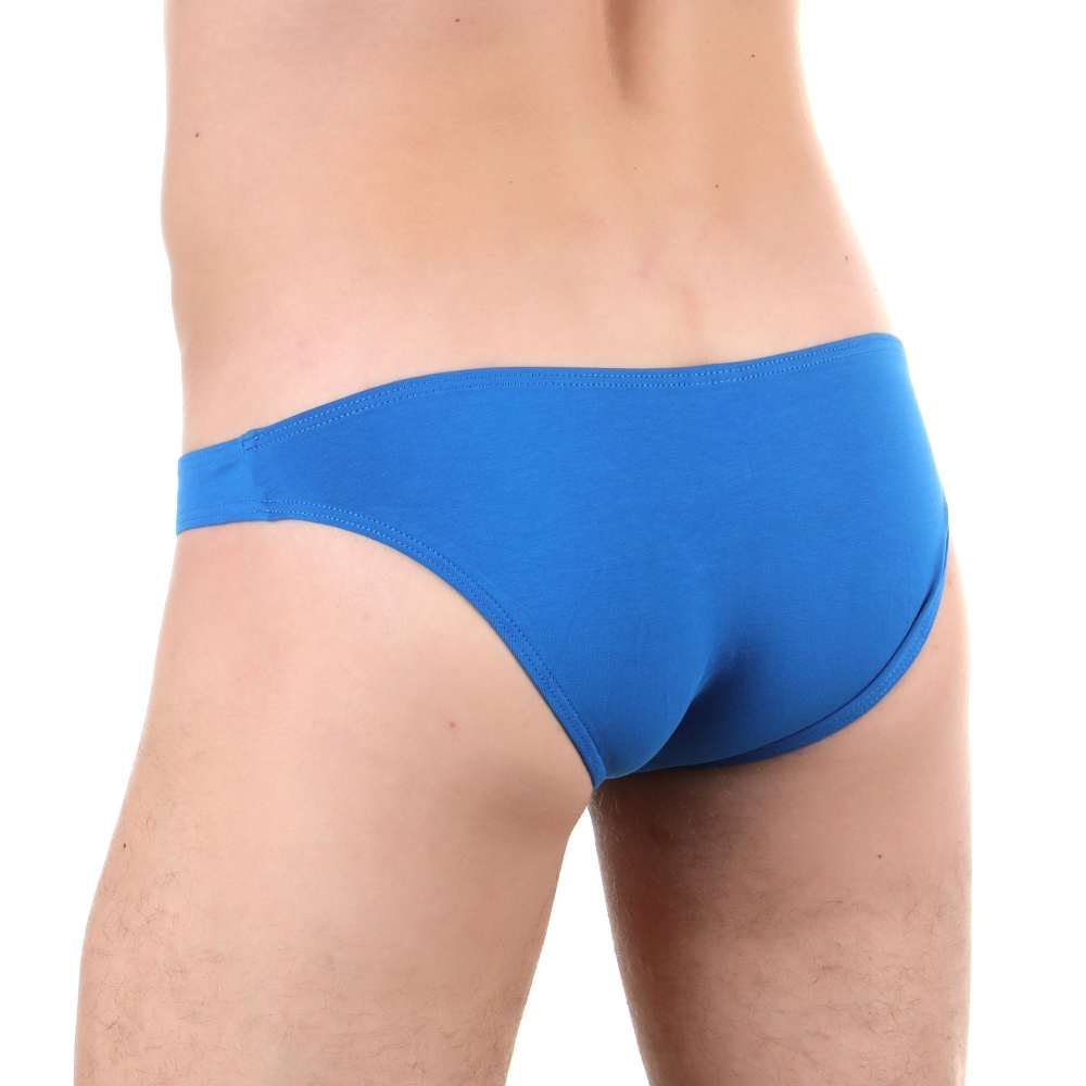 Сексуальные низкие трусы-слипы из хлопкового полотна (Размер: L) (Цвет: синий)