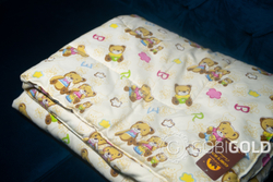 Детское одеяло стеганое из 100% верблюжьего пуха 110х140 см. (GOBI SUN) - мишки