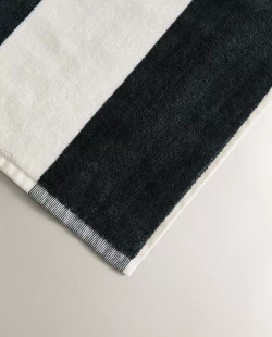 ZARA HOME ПЛЯЖНОЕ ПОЛОТЕНЦЕ В ШИРОКУЮ ПОЛОСКУ, ЭКРЮ/ЗЕЛЕНЫЙ