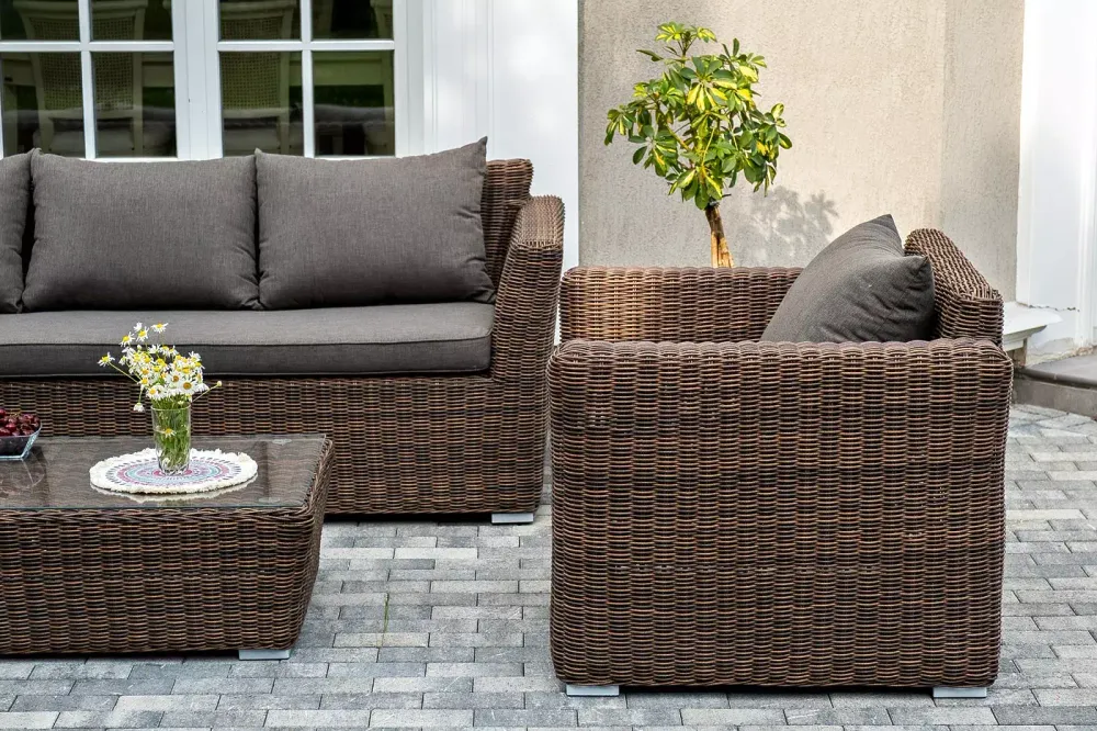 "Капучино" лаунж-зона из искусственного ротанга, цвет коричневый