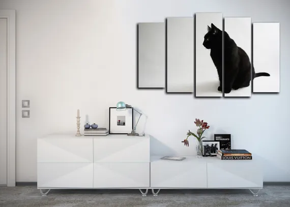 Модульная картина "Черный кот"