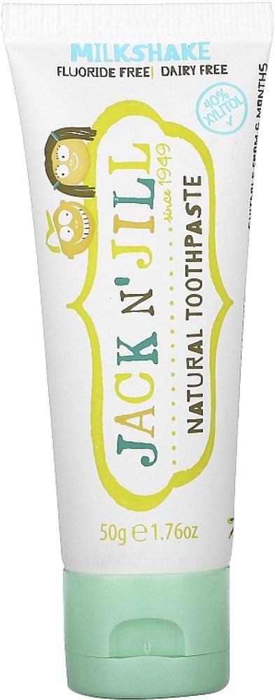 Jack N jill natural toothpaste organic Milkshake 50г (натуральная зубная паста с органическим милкшейком)