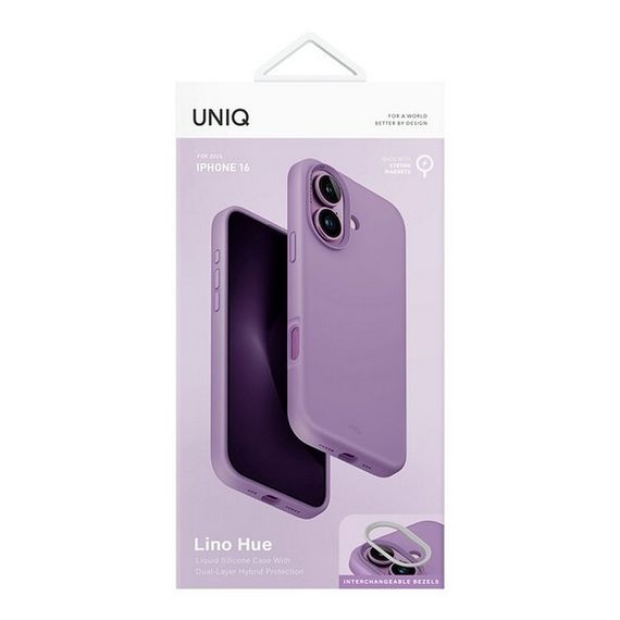 Чехол Uniq Lino MagSafe для iPhone 16 Grape Pink (IP6.1(2024)-LINOHMGPNK)