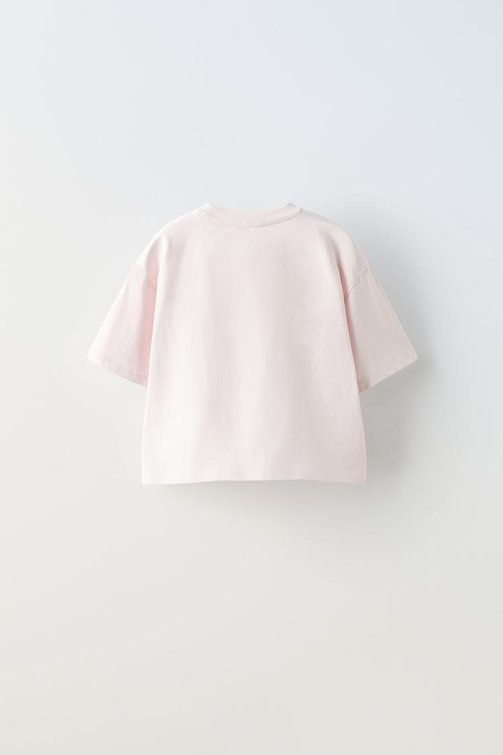 ZARA ФУТБОЛКА С ЦВЕТОЧНОЙ ВЫШИВКОЙ И НАДПИСЬЮ, РОЗОВЫЙ