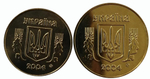 Набор из 2 монет 25 копеек и 50 копеек 2004 год, Украина.