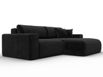 Диван угловой Лига-036 НПБ Классик правый угол ВЕЛЮР Черный