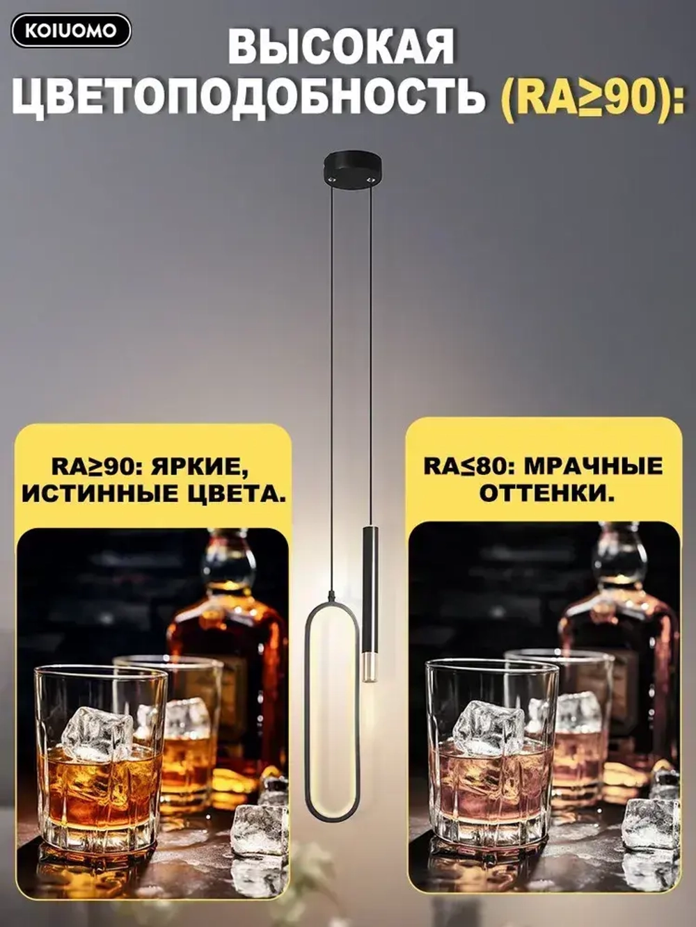 KOIUOMO Люстра потолочная трехцветный свет 14 Вт Минималистский стиль